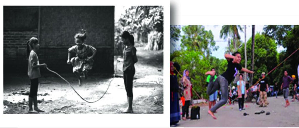 Permainan loncat karet, permainan tradisional sasak Lombok